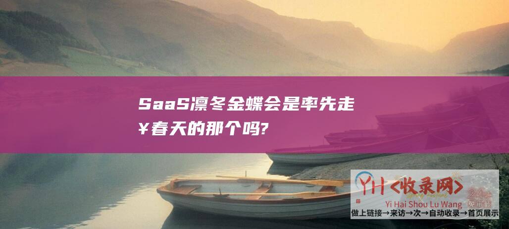 SaaS凛冬金蝶会是率先走入春天的那个吗?(金蝶saas怎样)