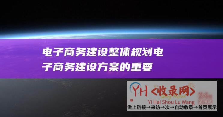 电子商务建设整体规划电子商务建设的重要