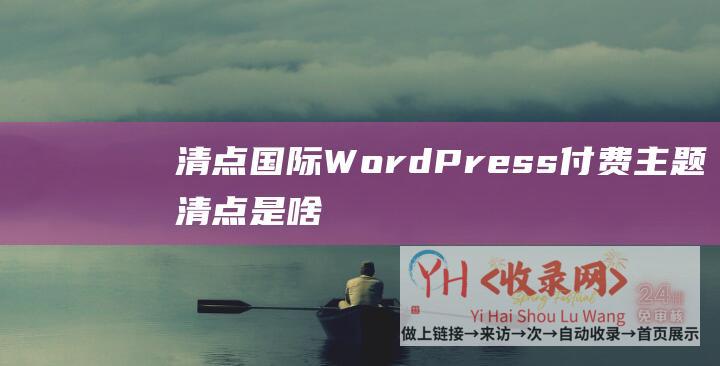 清点国际WordPress付费清点是啥