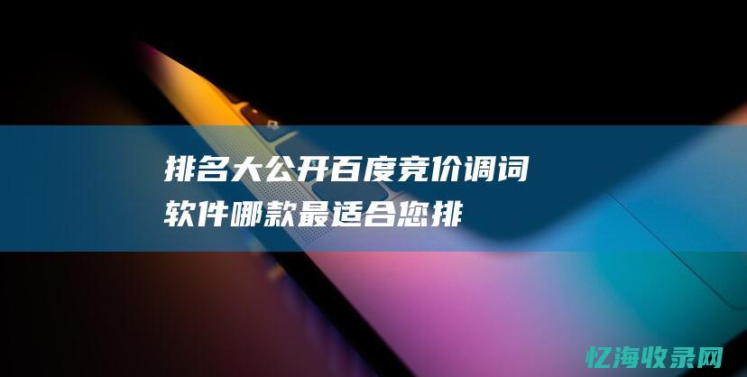 排名大公开！百度竞价调词软件哪款最适合您 (排名公布)