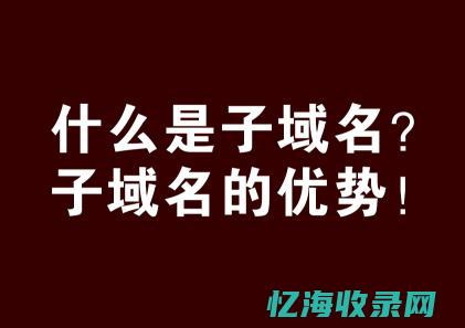 子域名的概念及其在网络架构中的作用(什么叫子域名)