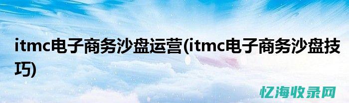 itmc电子商务网店运营推广