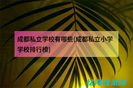 成都好的私立高中 (成都好的私立小学)