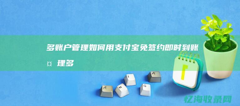 多管理如何用支付宝免签约即时到账处理多